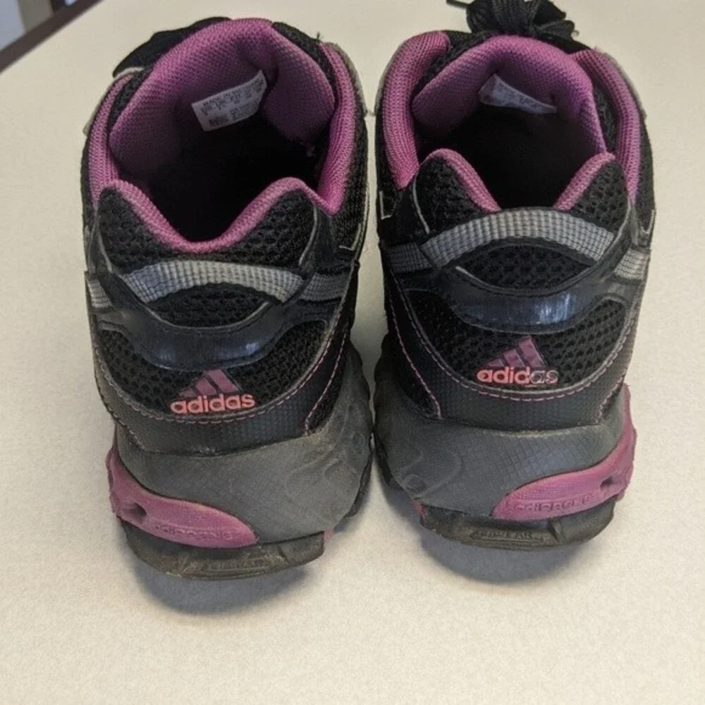 Adidas black/purple/pink athletic hiking shoes - great used condition - 8